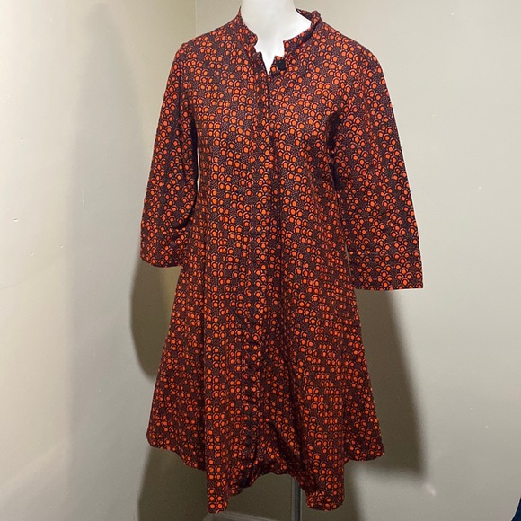 zuri Dresses Zuri Kenya Orange Black Multi Colored Swing Dress W